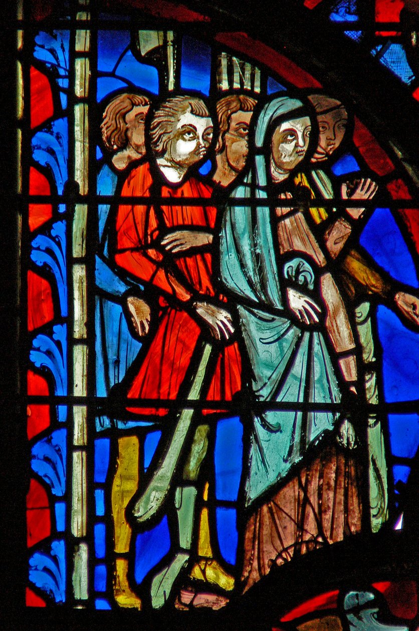 Window w8 bámészkodók a Via Crucison alkotó: French School
