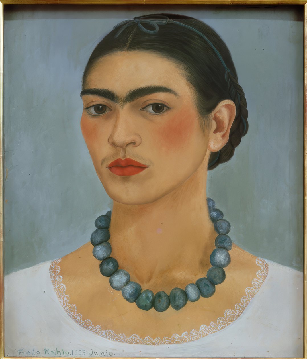Önarckép nyaklánccal alkotó: Frida Kahlo