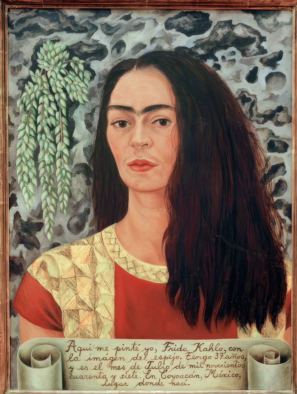 Önarckép laza hajjal alkotó: Frida Kahlo