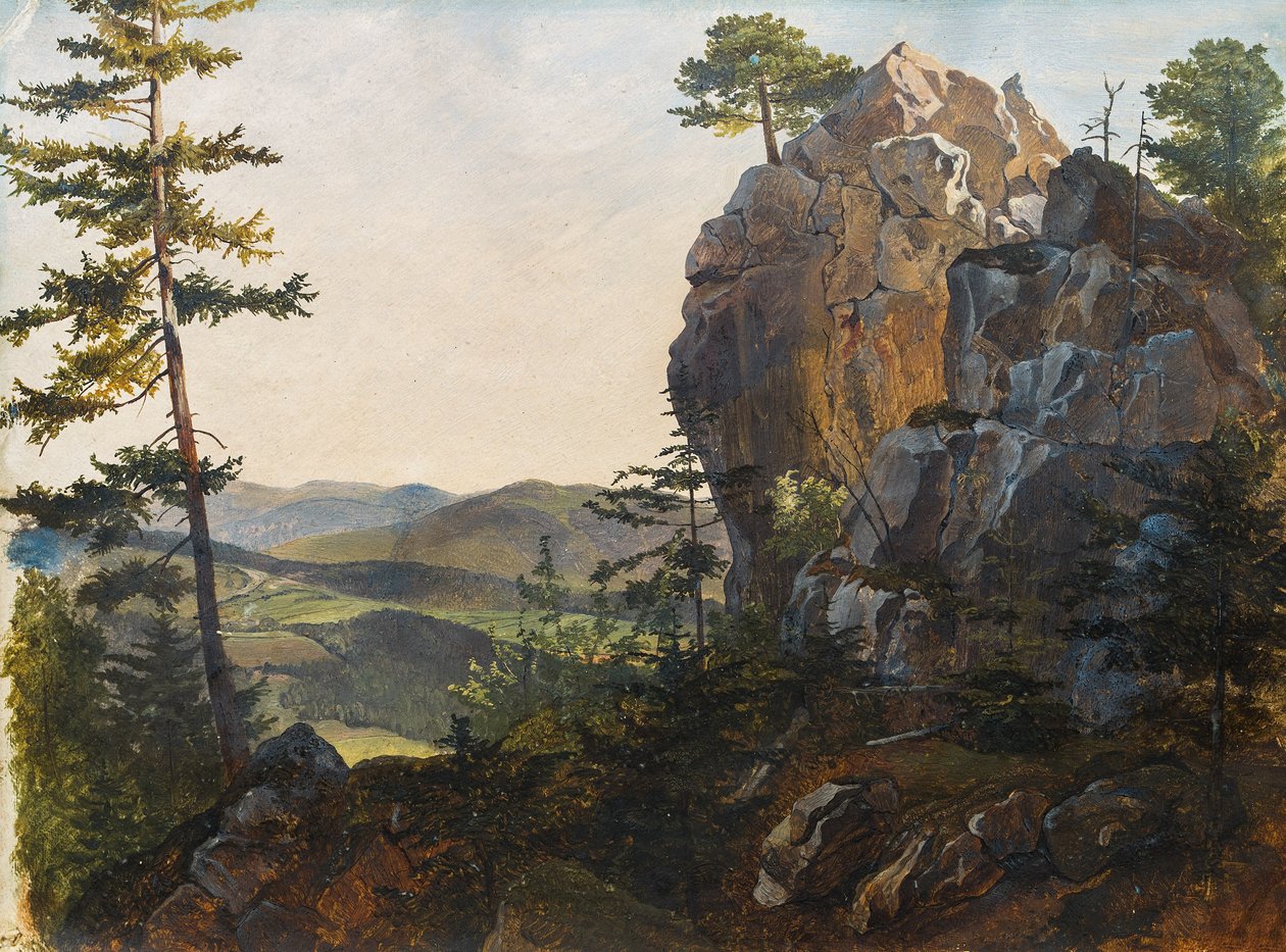 Tájkép a Balbersteinennel Miesenbach közelében alkotó: Friedrich Gauermann