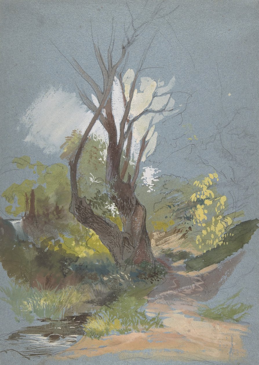 Hegyi ösvény fával, 1820-78. alkotó: Friedrich Nerly