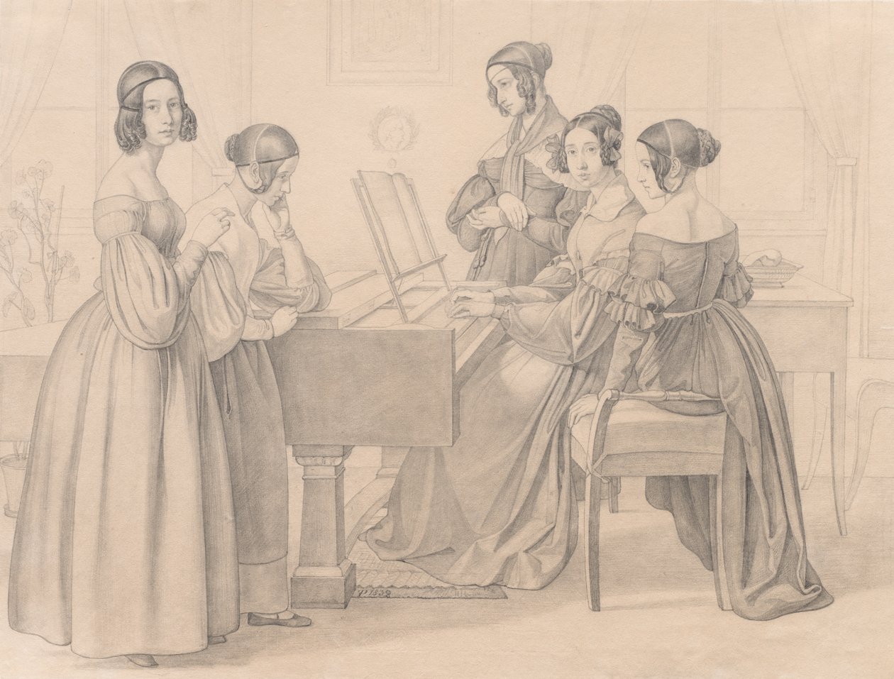 Musicale a Prellersben, 1838. alkotó: Friedrich Preller