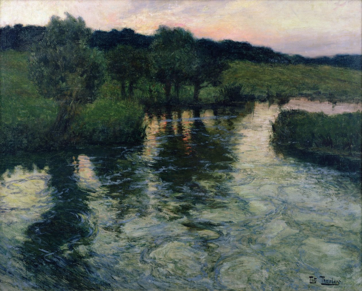 Tájkép egy folyóval alkotó: Frits Thaulow