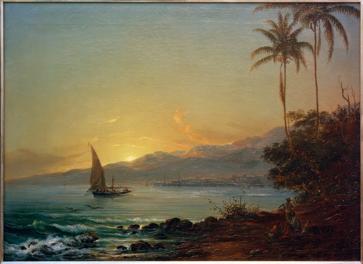 La Guaira az esti fényben alkotó: Fritz Melbye