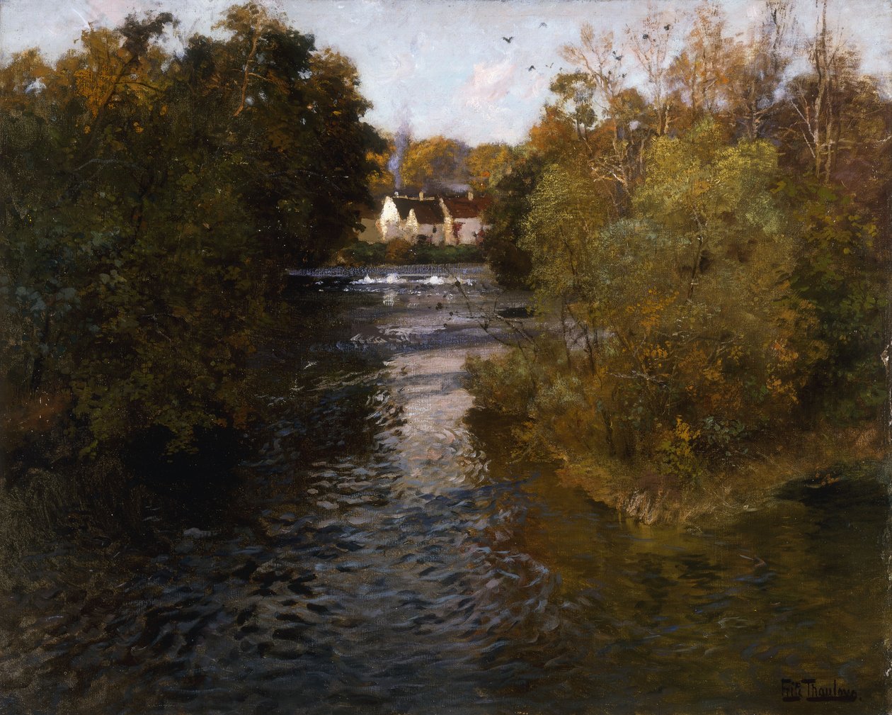 Francia folyó táj, alkotó: Frits Thaulow