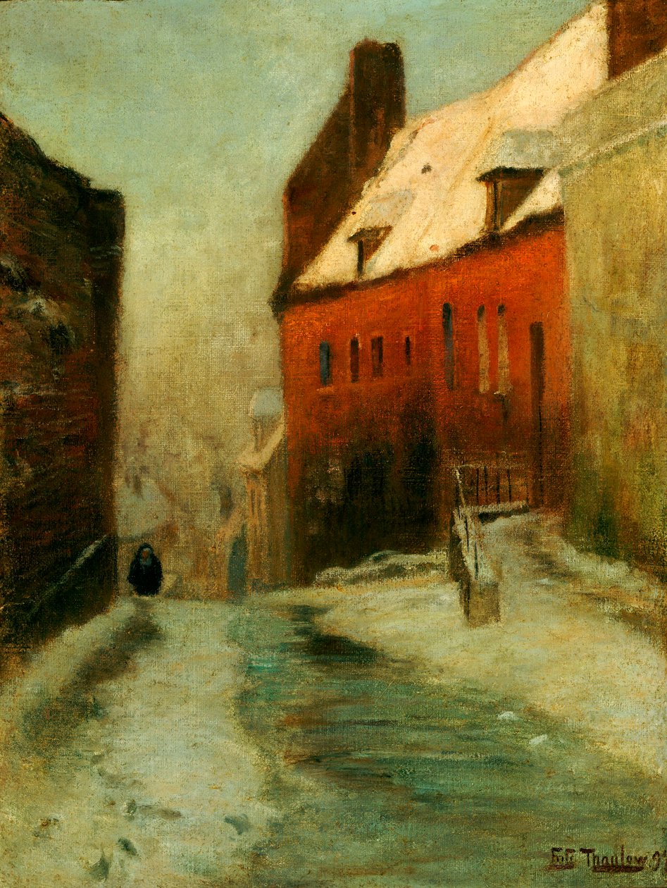 Egy téli utcai jelenet, Montreuil, 1894 alkotó: Frits Thaulow