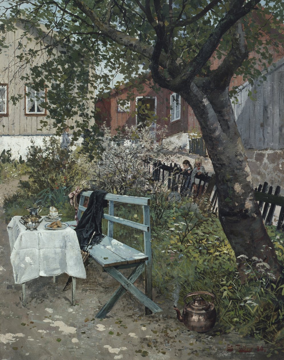 Nyári nap a kertben alkotó: Fritz Thaulow
