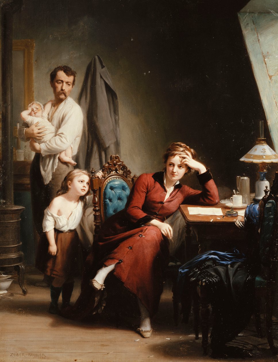 A költőnő, 1880 alkotó: Fritz Zuber Buhler