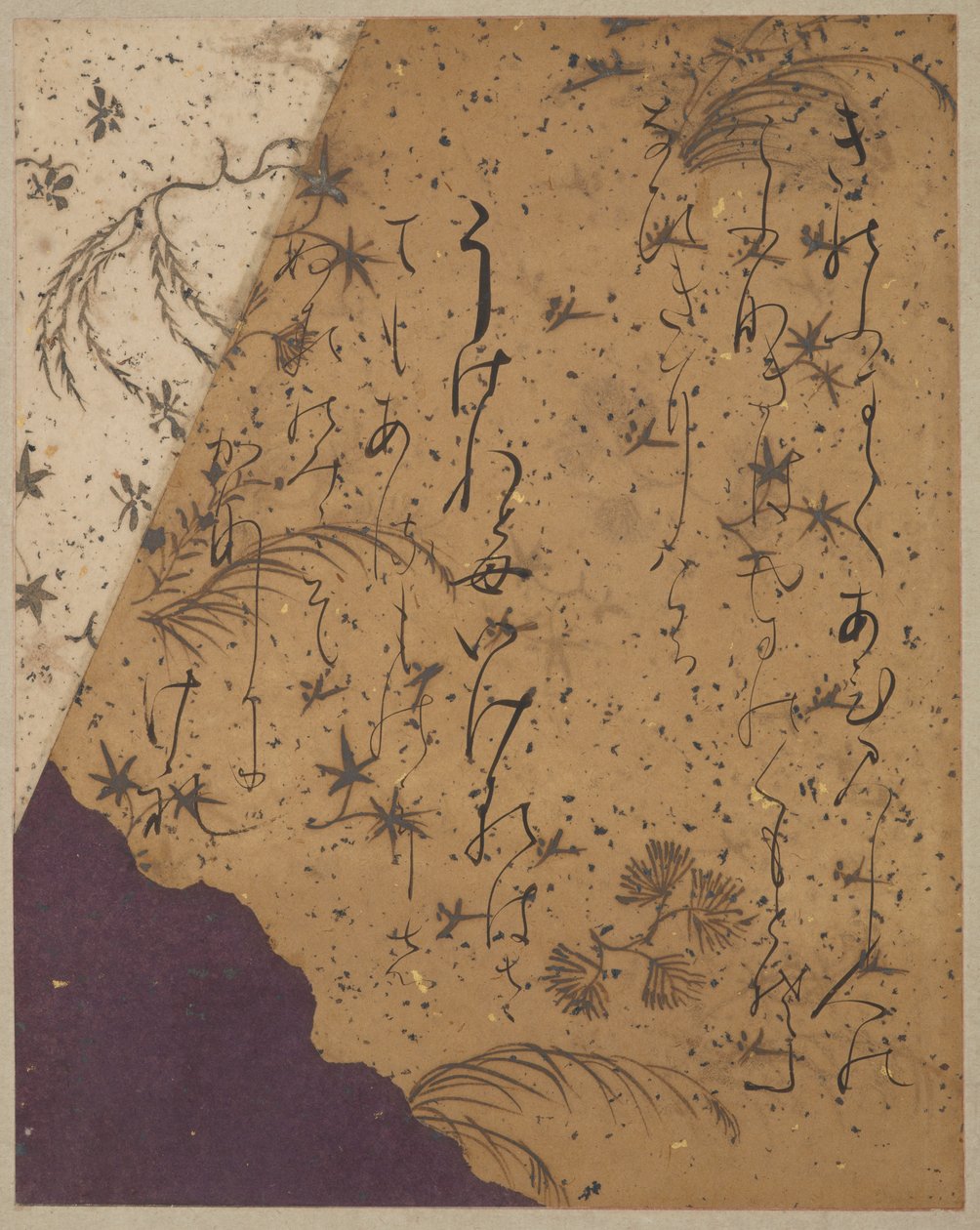 Oldal az Ishiyama-gire Ki no Tsurayuki művéből alkotó: Fujiwara no Sadanobu attr. to Fujiwara no Sadanobu attr. to