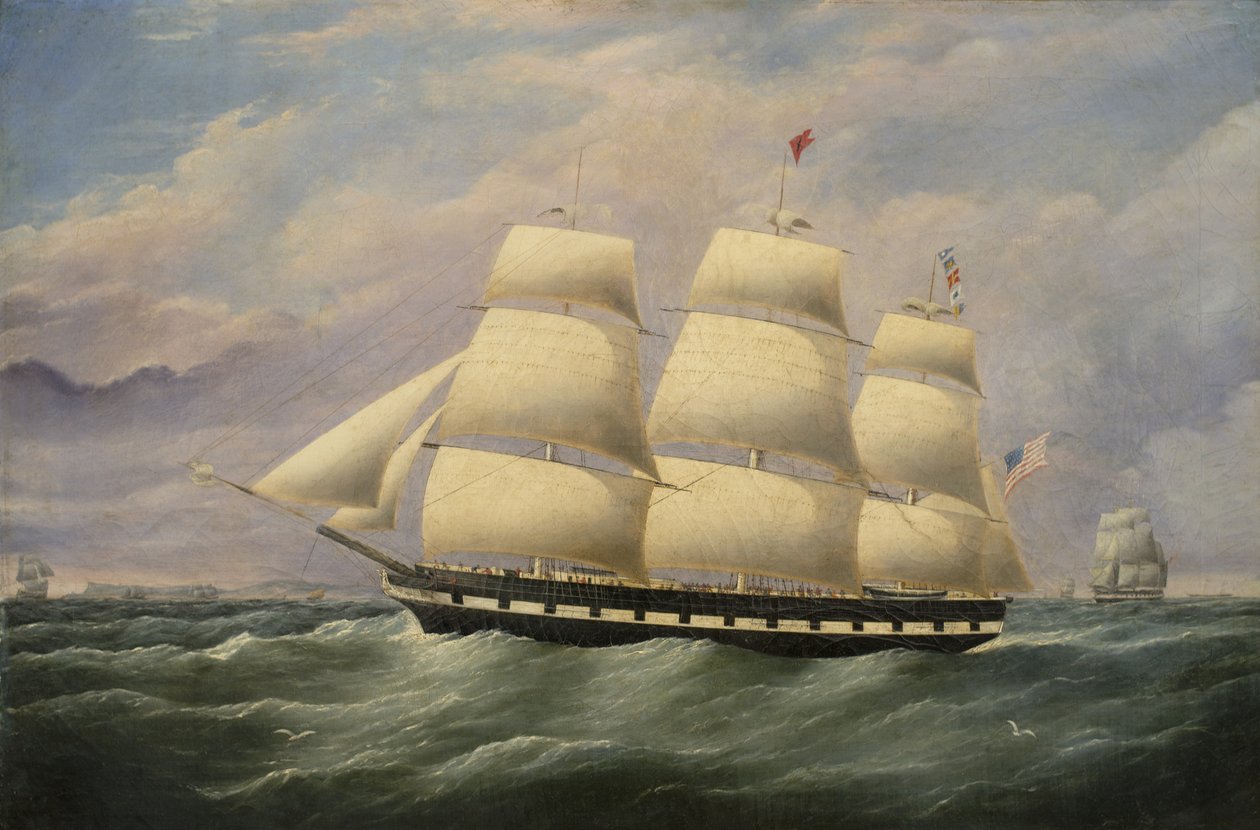 Clipper Ship American Eagle, 1856, olaj, vászon alkotó: G. Dell