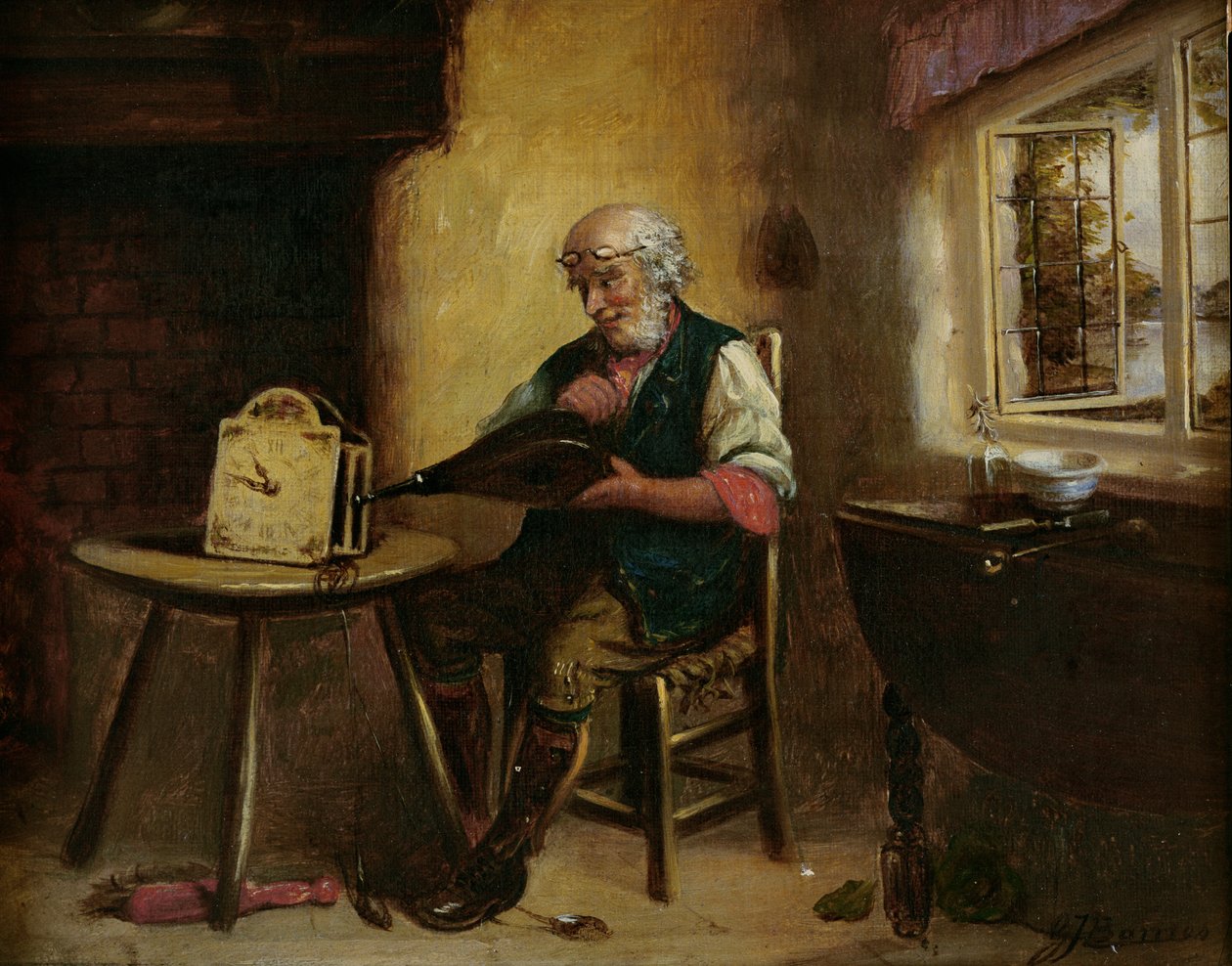 Óratisztítás, 1880 alkotó: G. J. Barnes