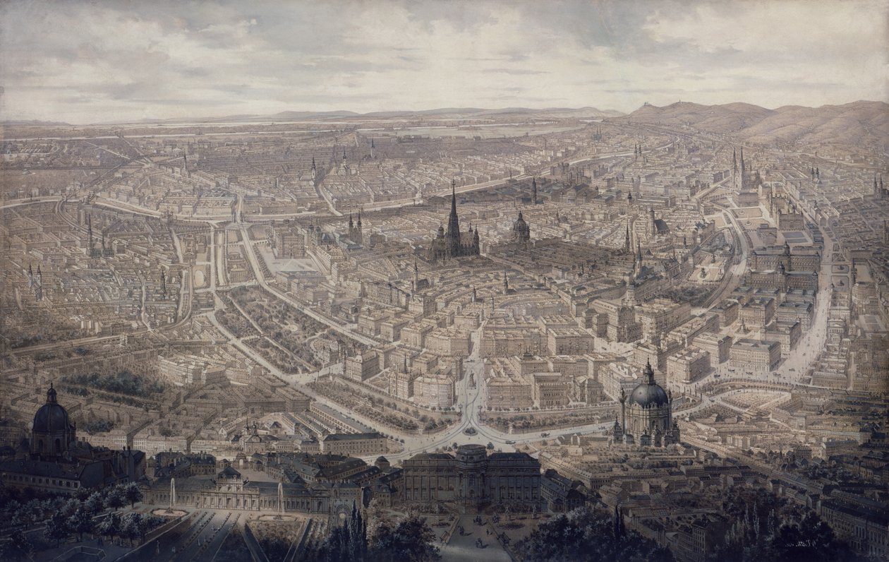 Bécs látképe, 1860 körül alkotó: G. Veitto