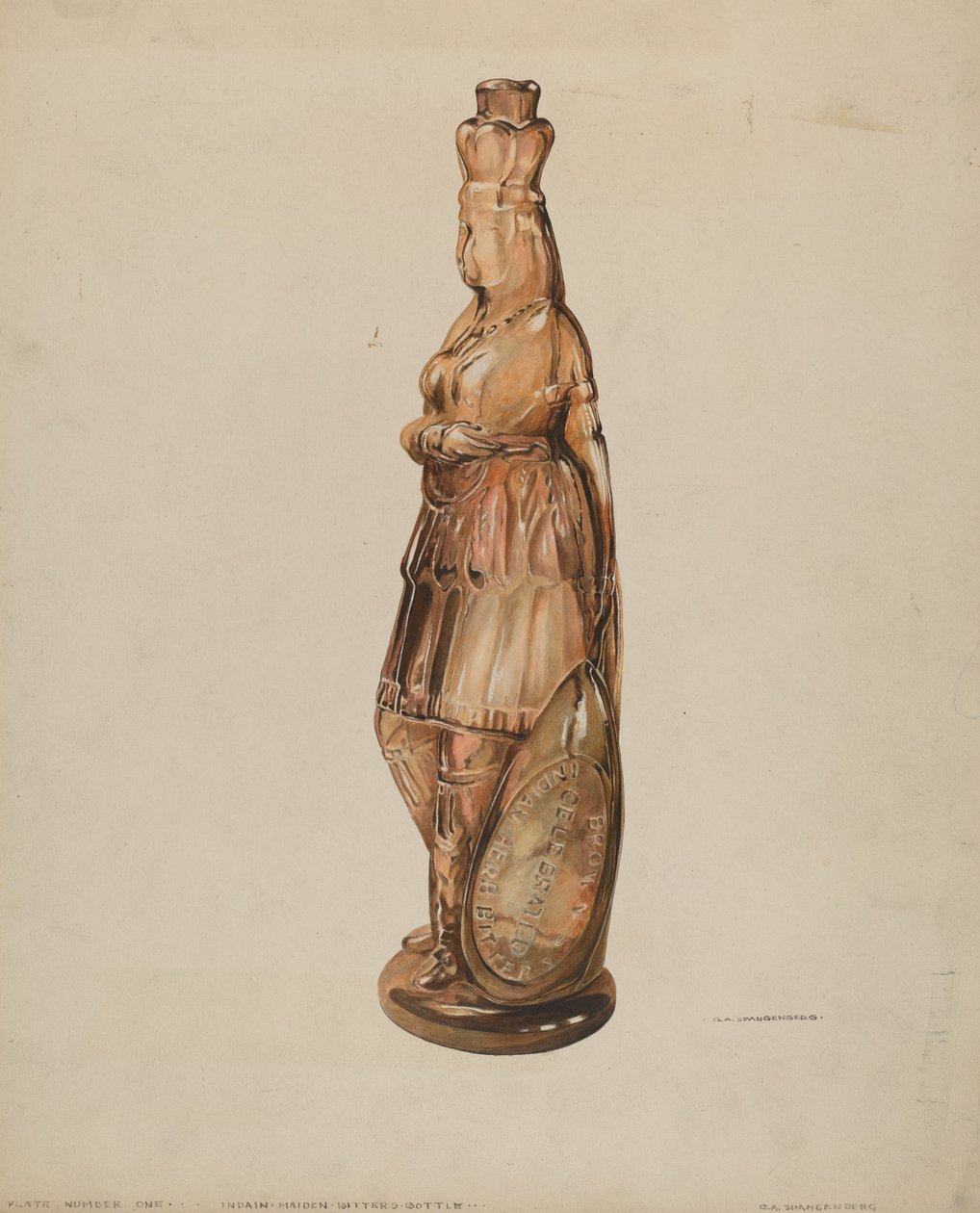 Indian Maiden Bitters Bottle alkotó: G.A. Spangenberg