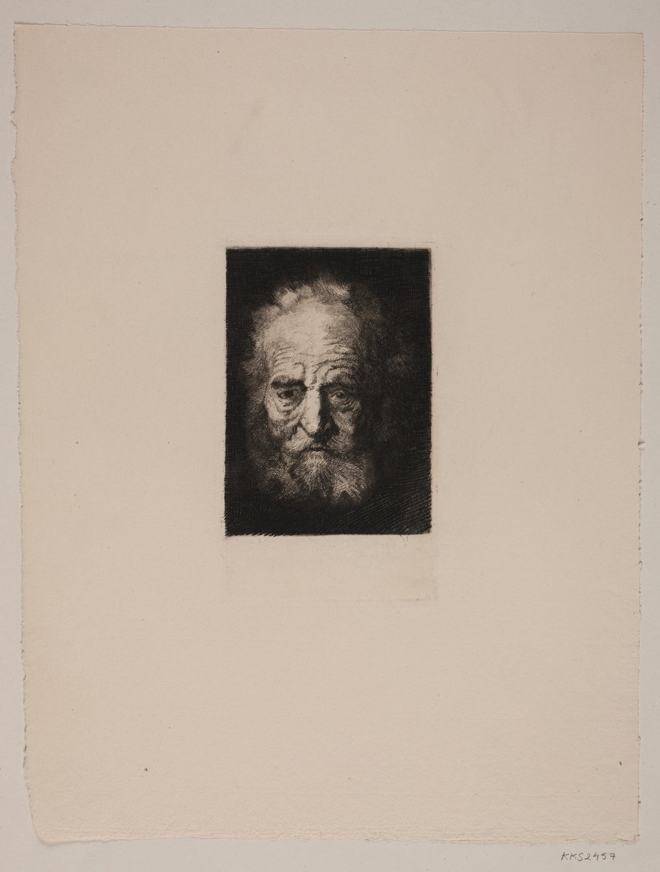Öreg ember feje. Tanulmány Rembrandt után alkotó: G.V. Blom