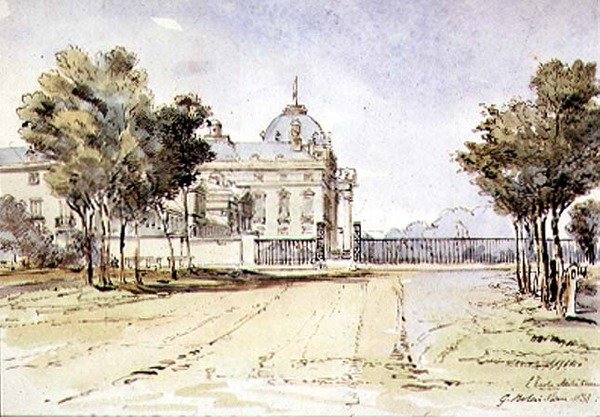 Kilátás az Ecole Militaire-re Párizsban alkotó: G. Rolais