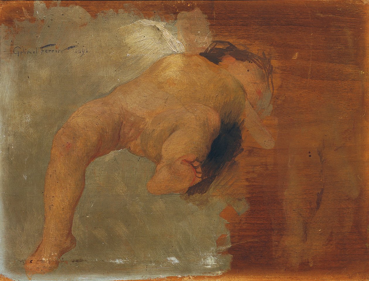 Fekvő puttó alkotó: Gabriel Ferrier