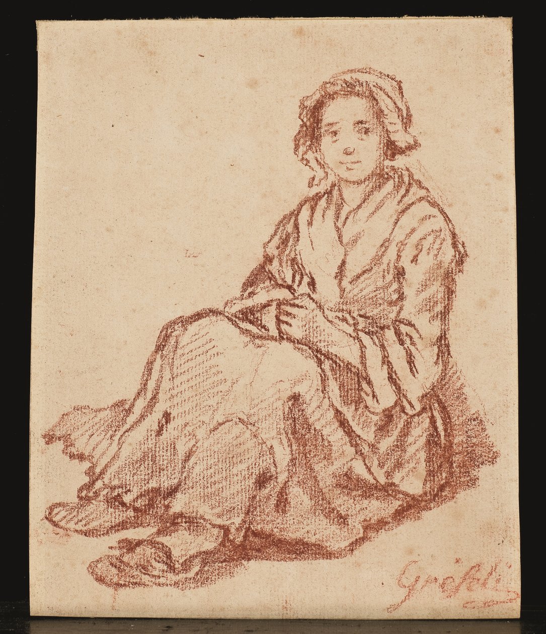 Ülő nő (Femme assise) (vörös kréta) alkotó: Gabriel Gresly