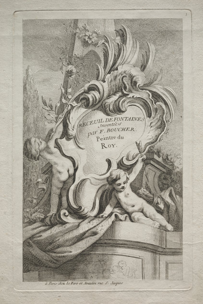 Szökőkutak könyve: 1. szám, címlap alkotó: Gabriel Huquier