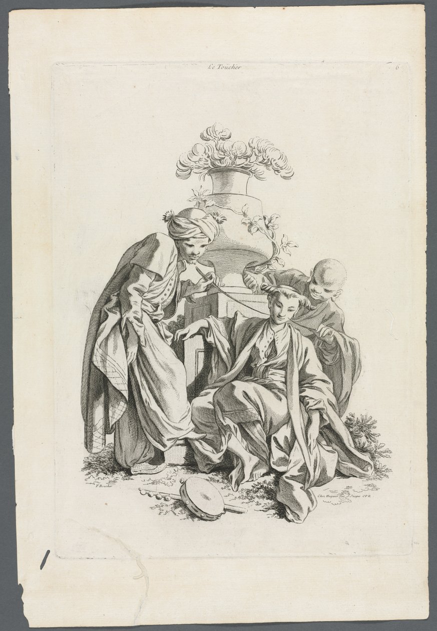 Az érzékek: érintés (Boucher után) alkotó: Gabriel Huquier