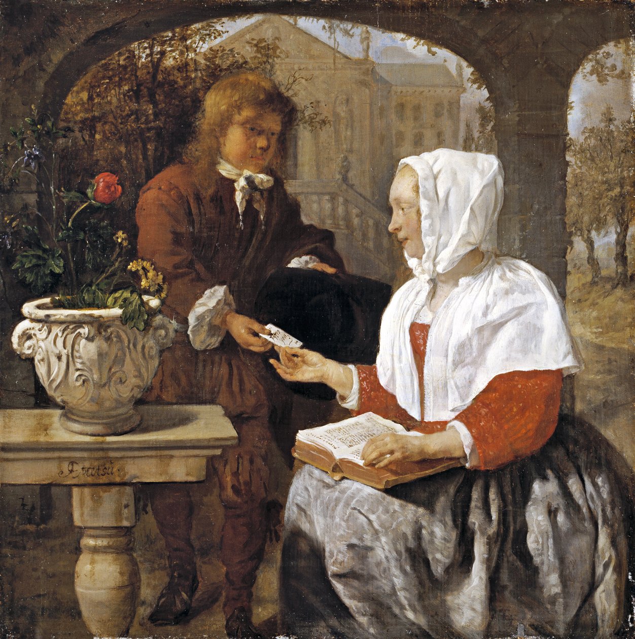 Egy fiatal nő levelet kap, 1658 körül alkotó: Gabriel Metsu