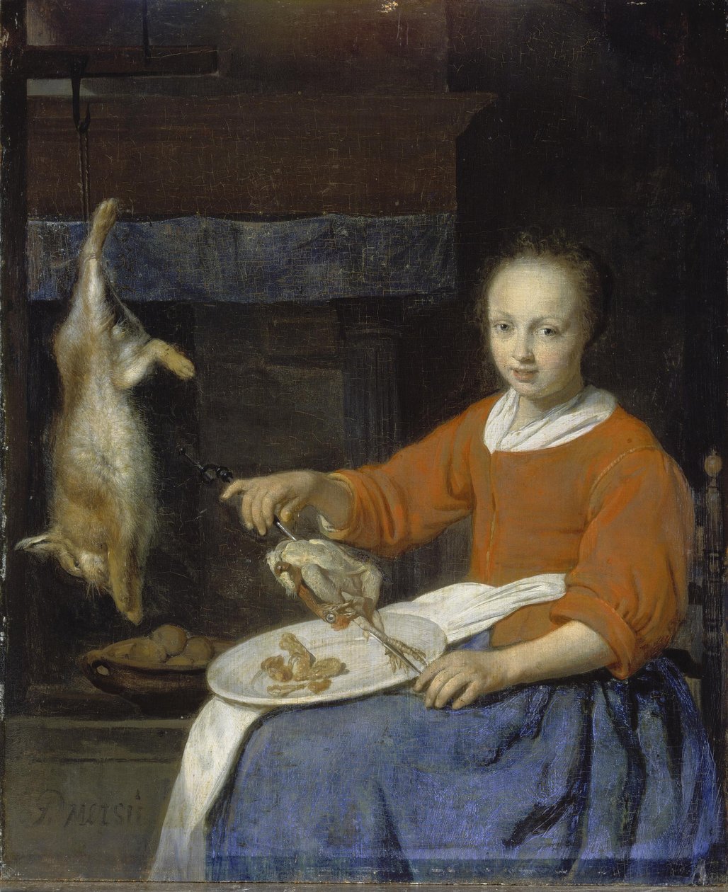 Német: Die Köchin A konyhalány alkotó: Gabriel Metsu