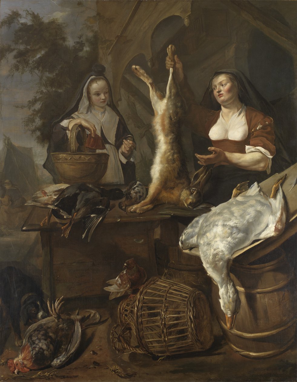 Játékot áruló nő egy bódéból alkotó: Gabriel Metsu