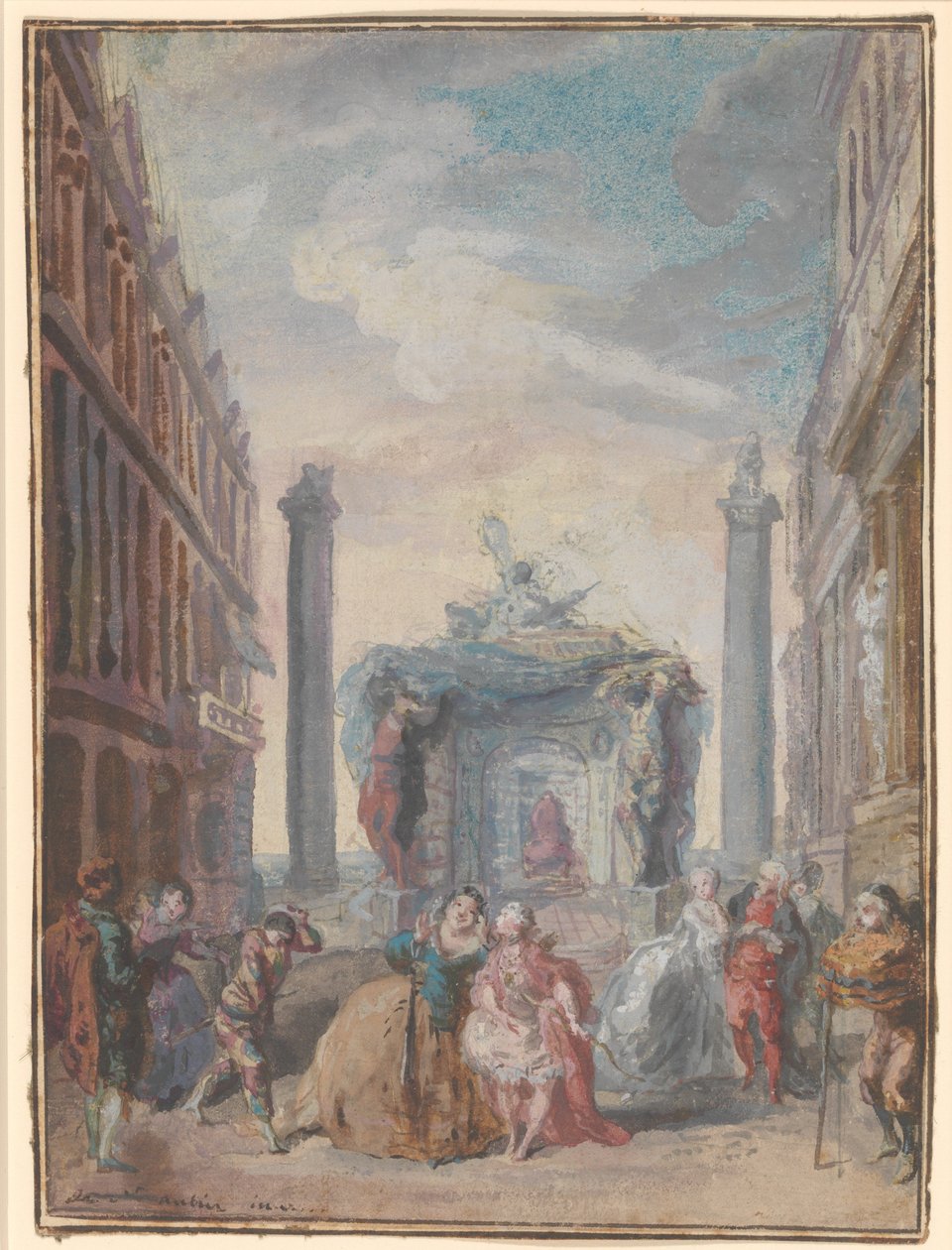 Velencei fesztiválok, 1759 után. alkotó: Gabriel de Saint Aubin