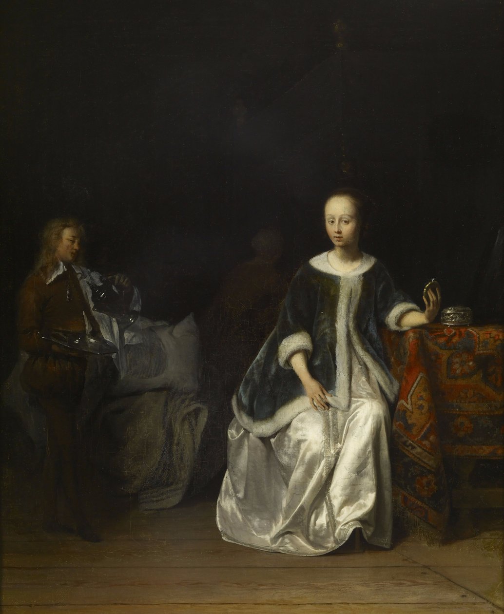 Egy hölgy a WC -jében alkotó: Gabriel Metsu