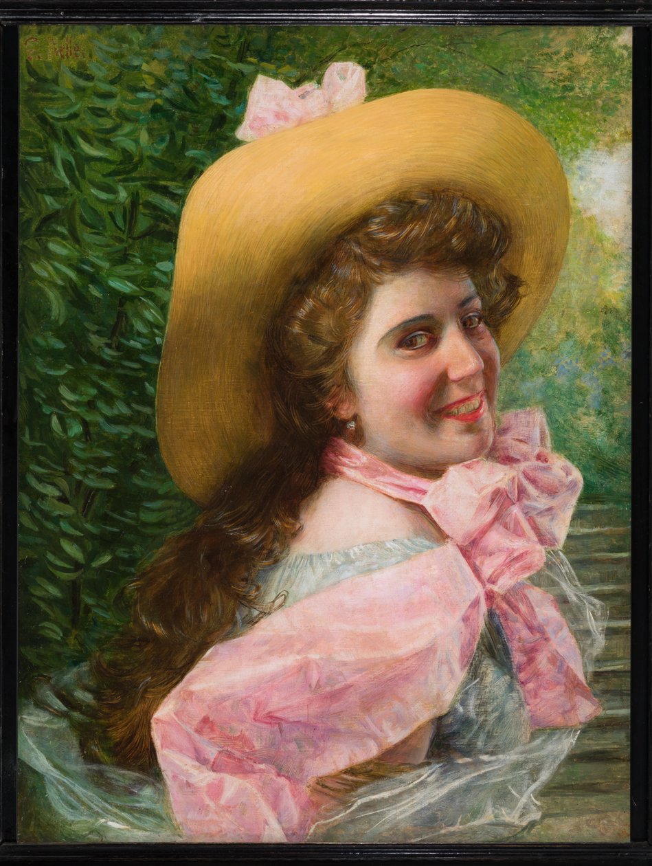 Lány arca (olaj, vászon) alkotó: Gaetano Bellei