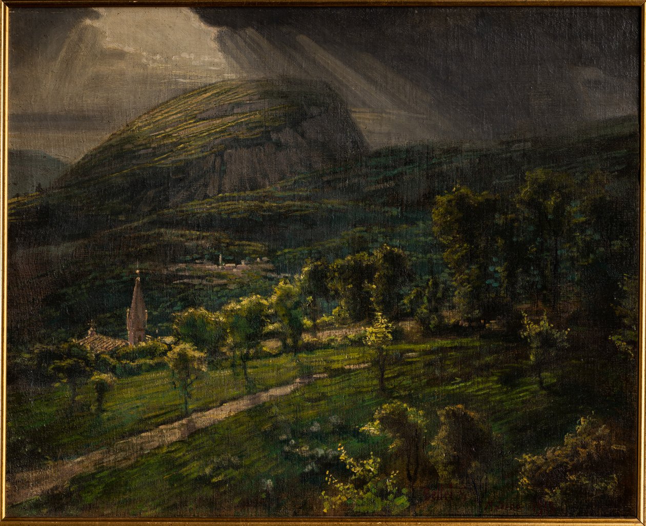 Pietra di Bismantova (olaj, vászon) alkotó: Gaetano Bellei