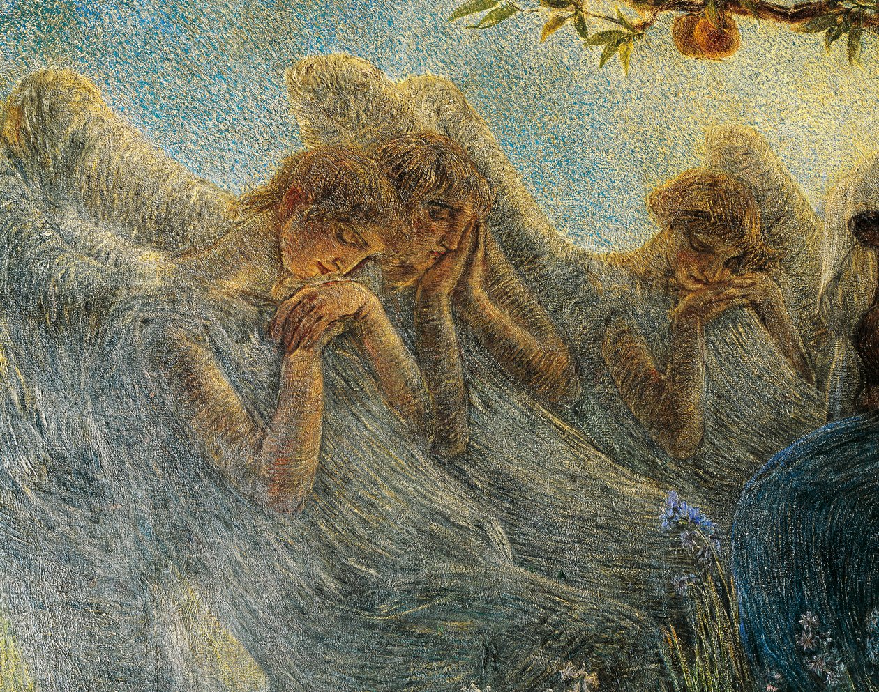 Angyalok, részlet a Szülésből alkotó: Gaetano Previati