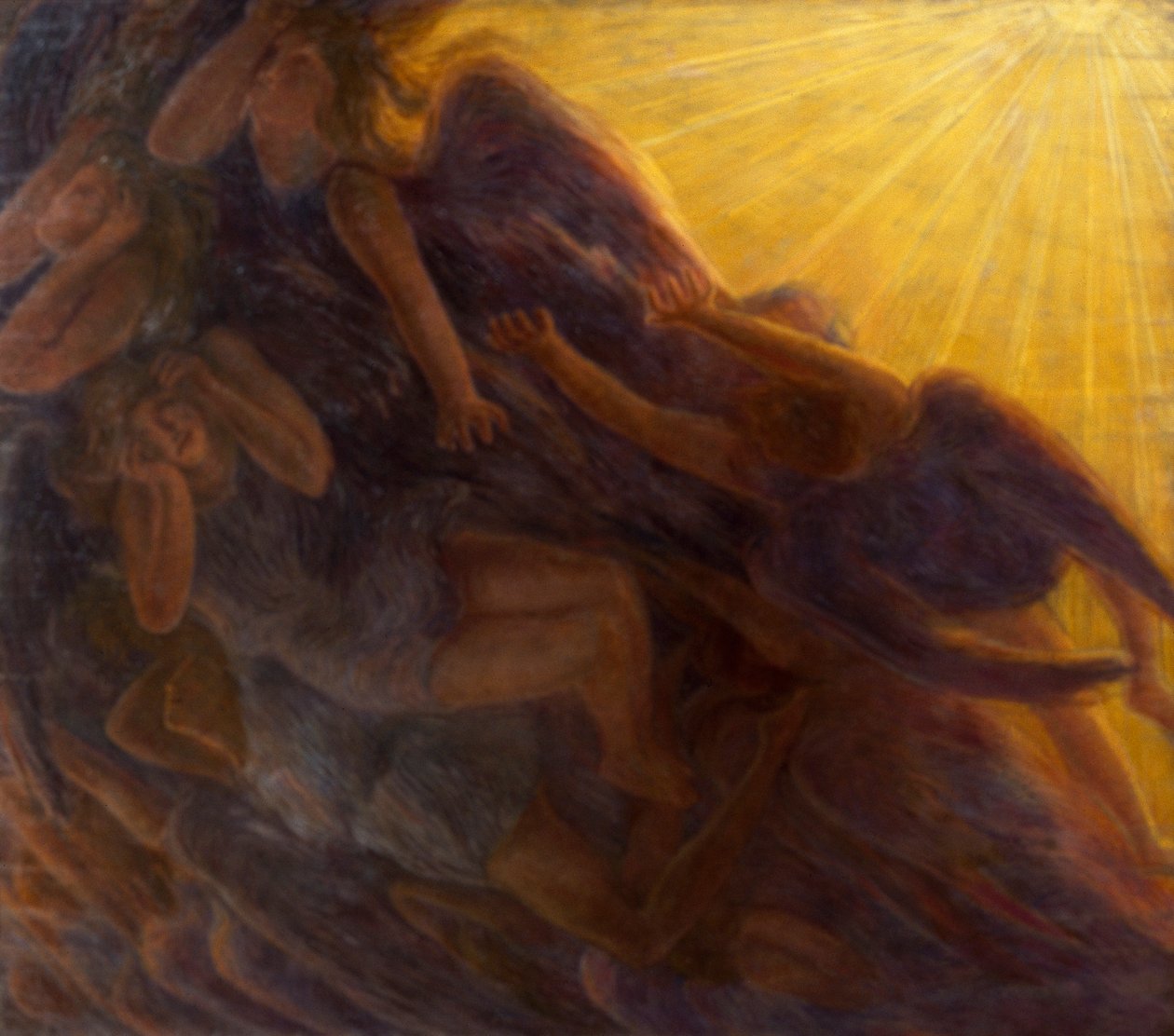 Angyalok bukása, triptichon alkotó: Gaetano Previati