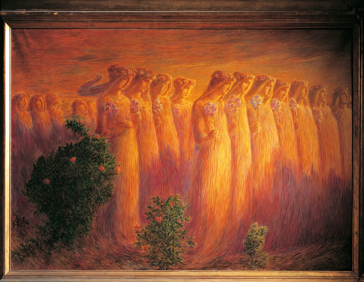 Szűz temetése alkotó: Gaetano Previati