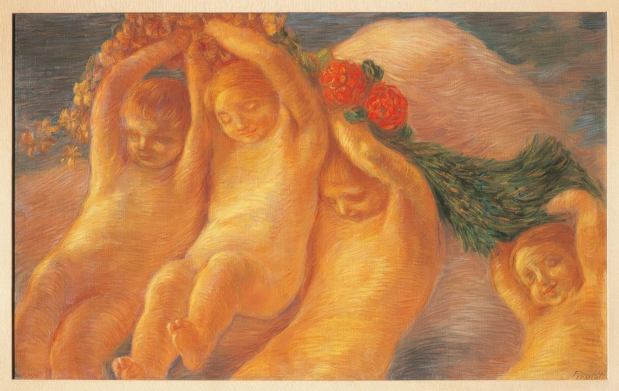 Putti koszorús, 1906-1908, alkotó: Gaetano Previati