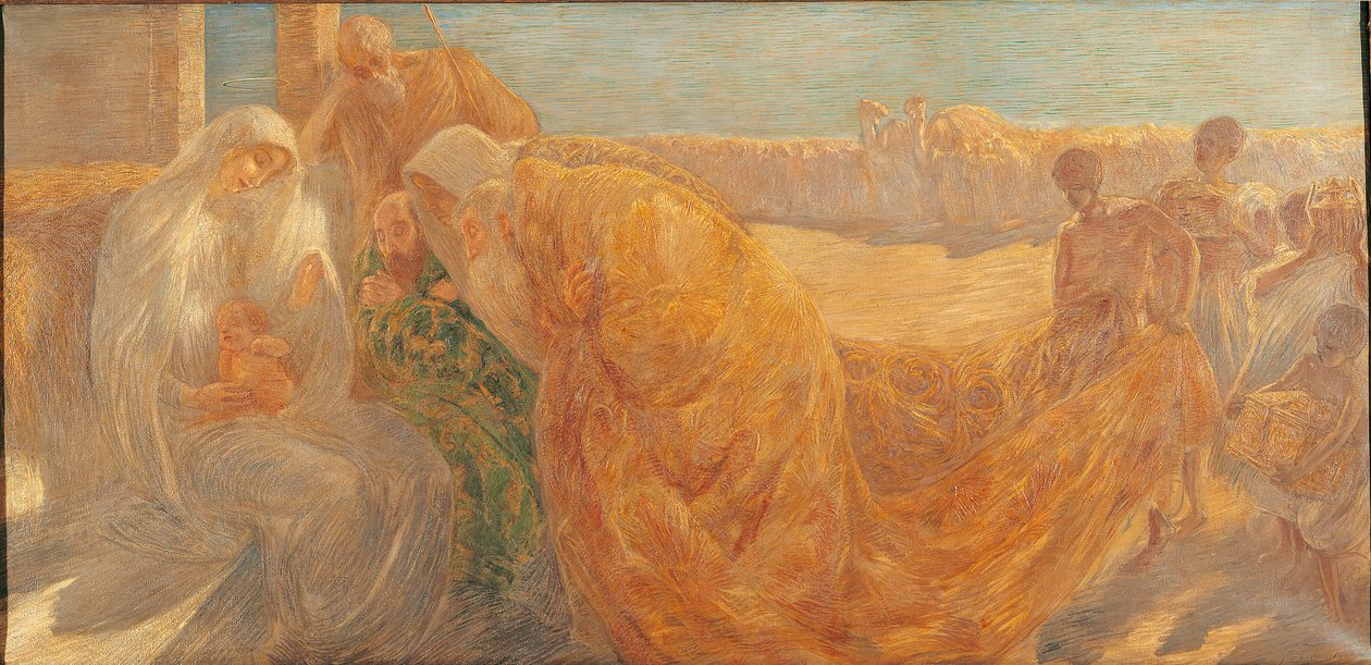 A mágusok imádása, 1896. alkotó: Gaetano Previati