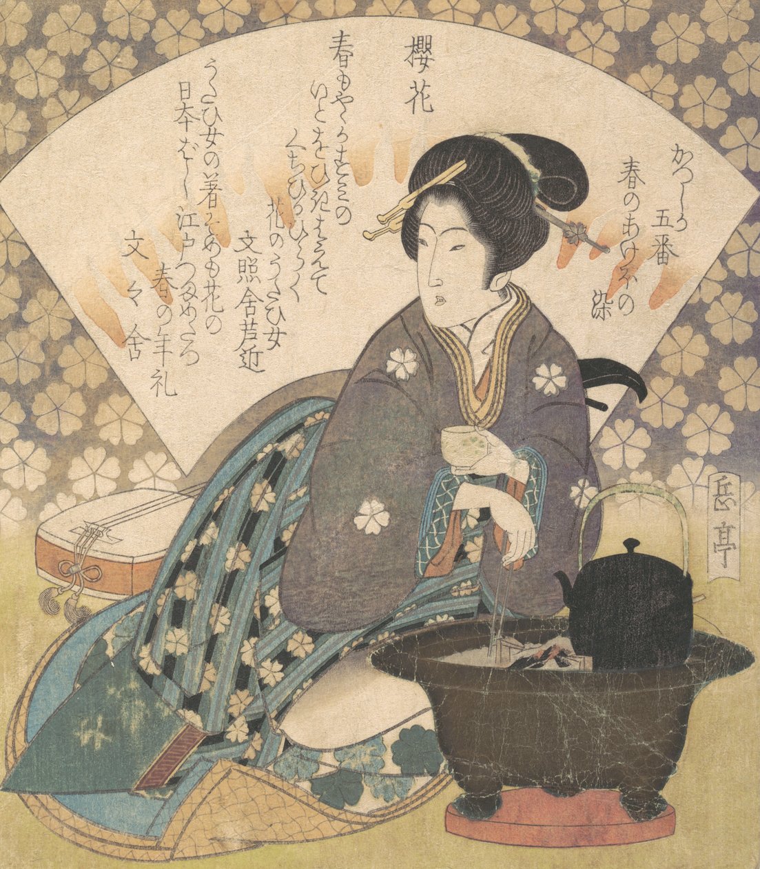 Courtesan Drinking Tea, kb. 1830. alkotó: Gakutei