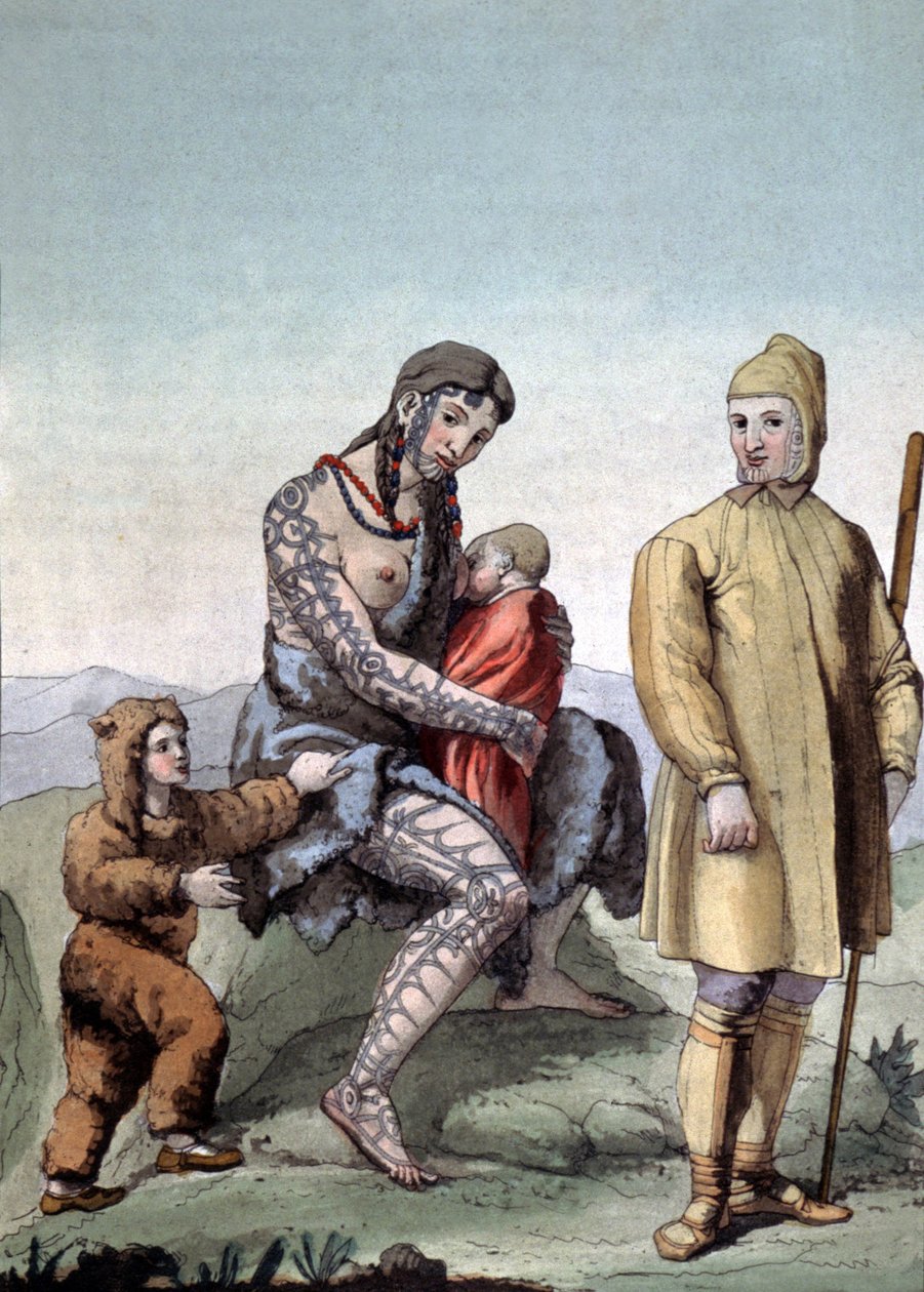 Csukcs család, 1810 körül (metszet) alkotó: Gallo Gallina