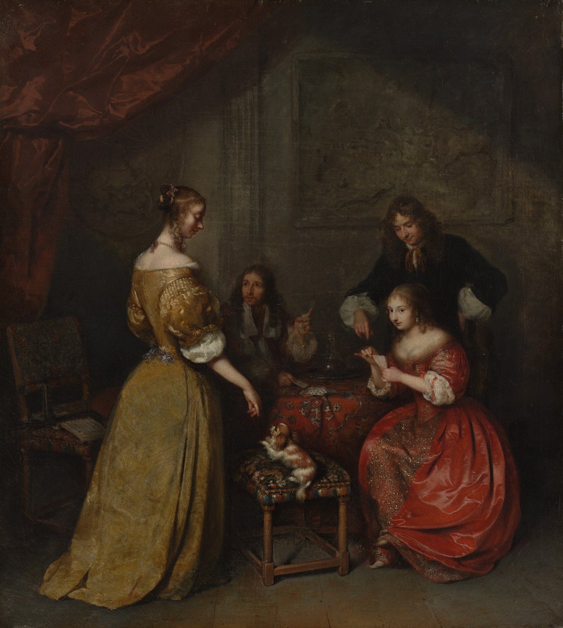 A Kártyaparti, kb. 1665. alkotó: Gaspar Netscher