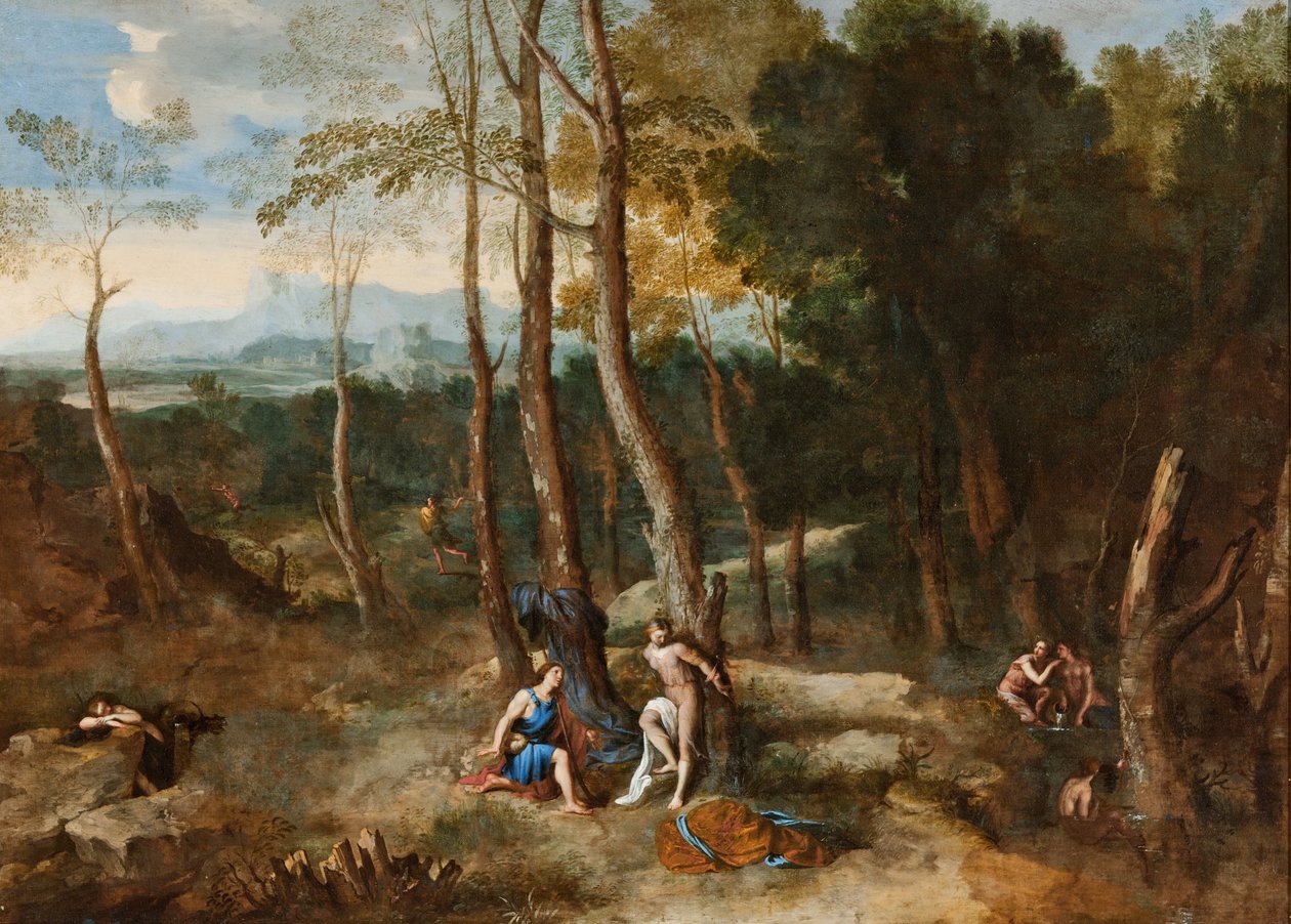 Aminta Silvia megmentésére készül alkotó: Gaspard Poussin Dughet