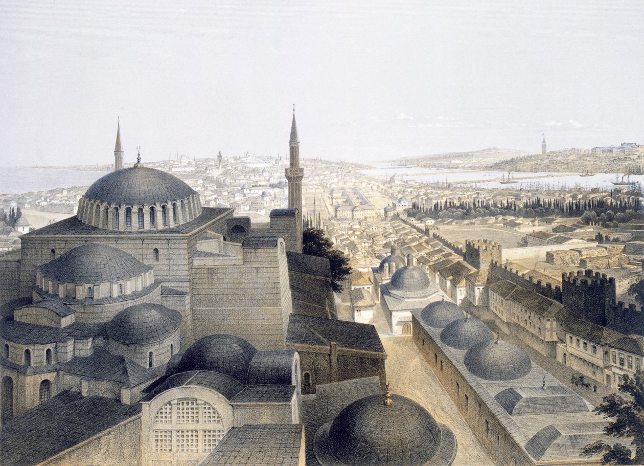 Konstantinápoly panorámaképe a kupolákról, 1852 alkotó: Gaspard Fossati