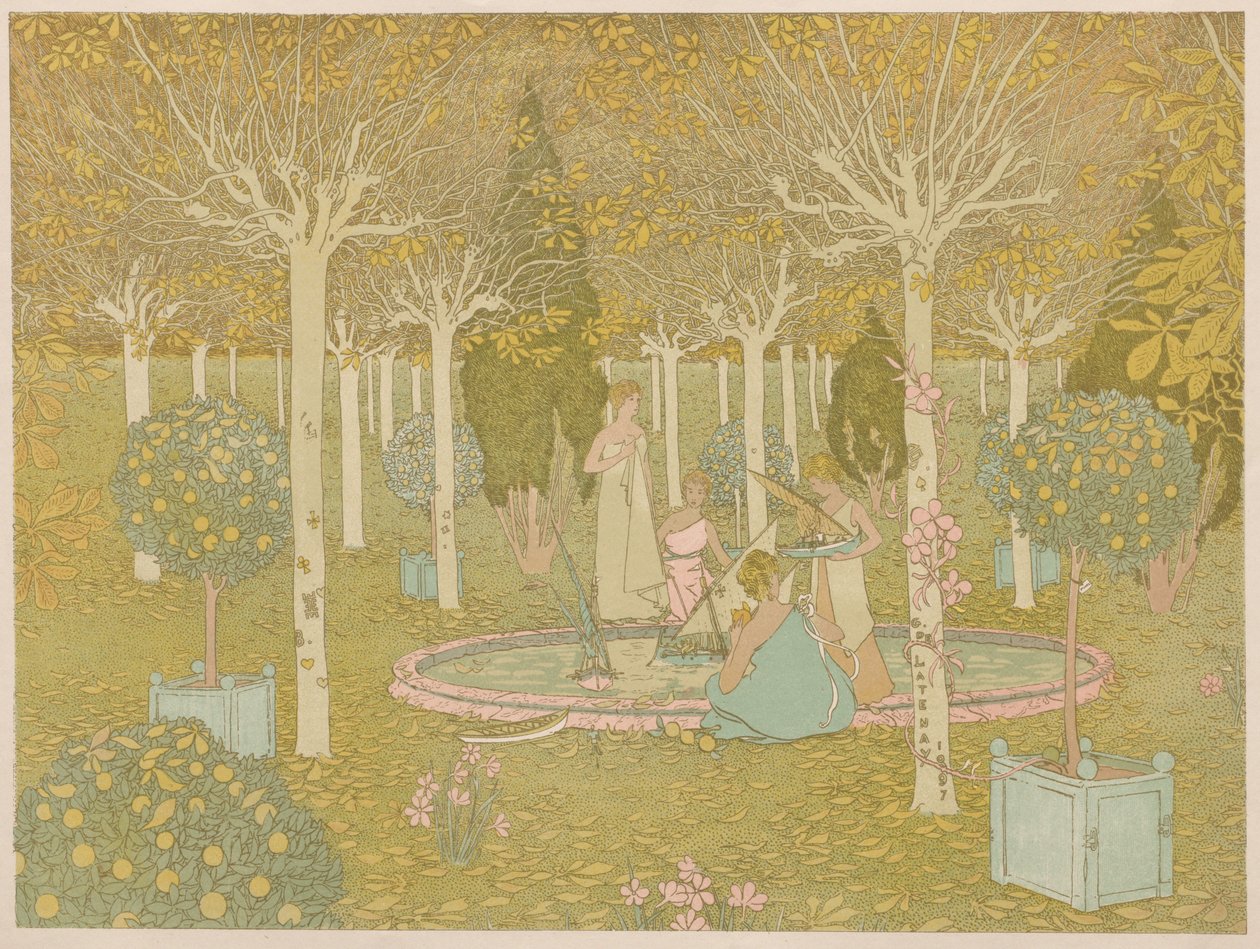 A park, 1897. alkotó: Gaston de Latenay