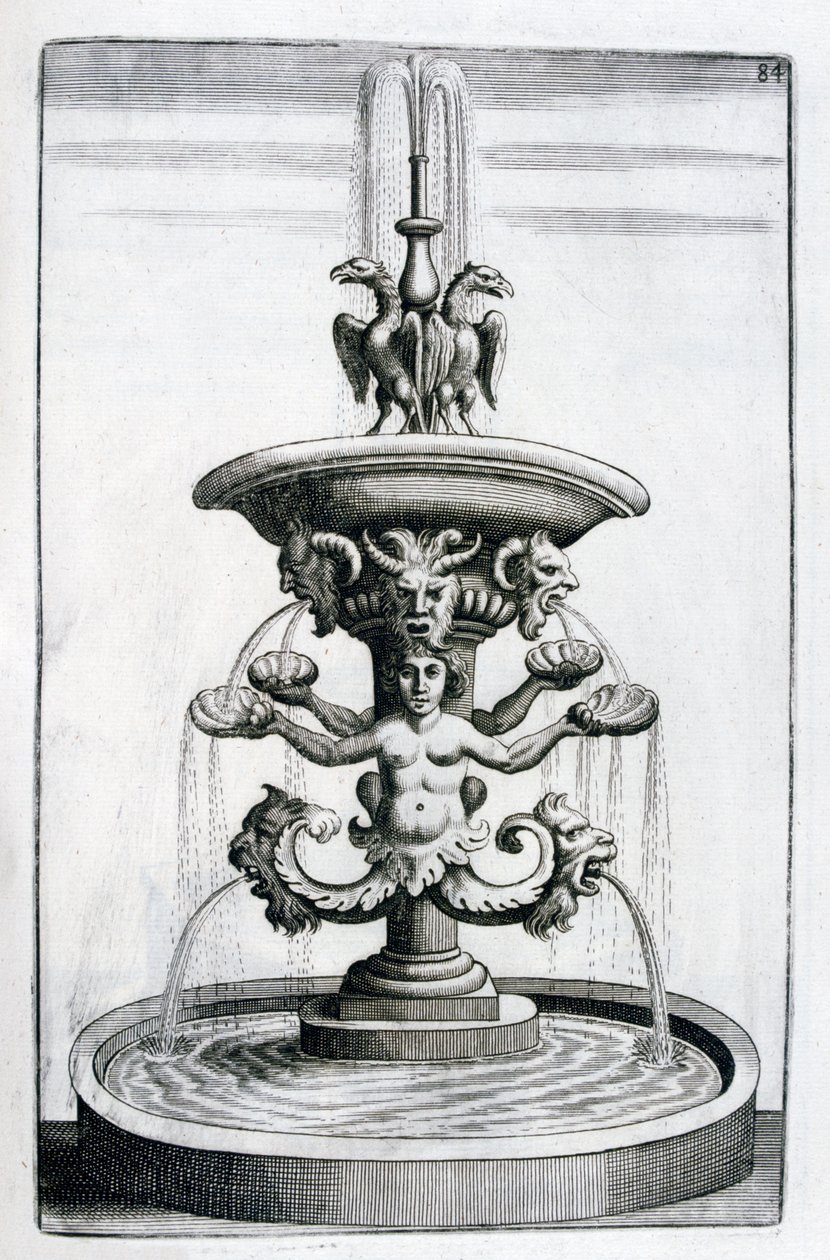 Szökőkútterv, 1664 alkotó: Georg Andreas Bockler