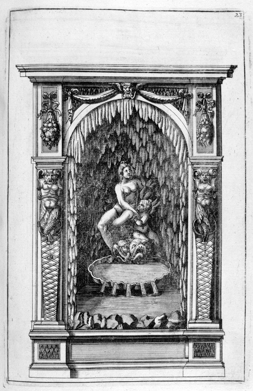 Szökőkút, barlangrajz, 1664. alkotó: Georg Andreas Bockler