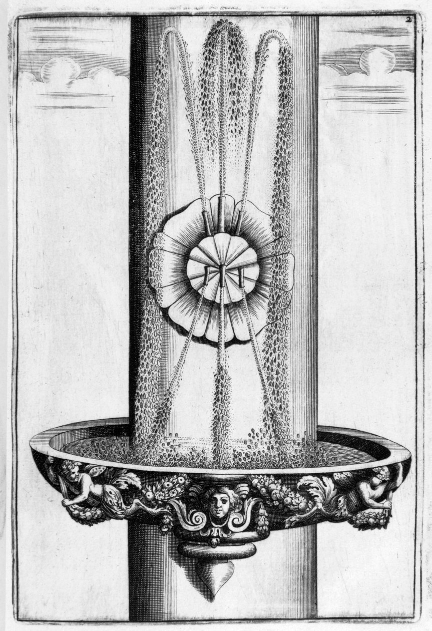 Ornamental fountain design, 1664 alkotó: Georg Andreas Bockler