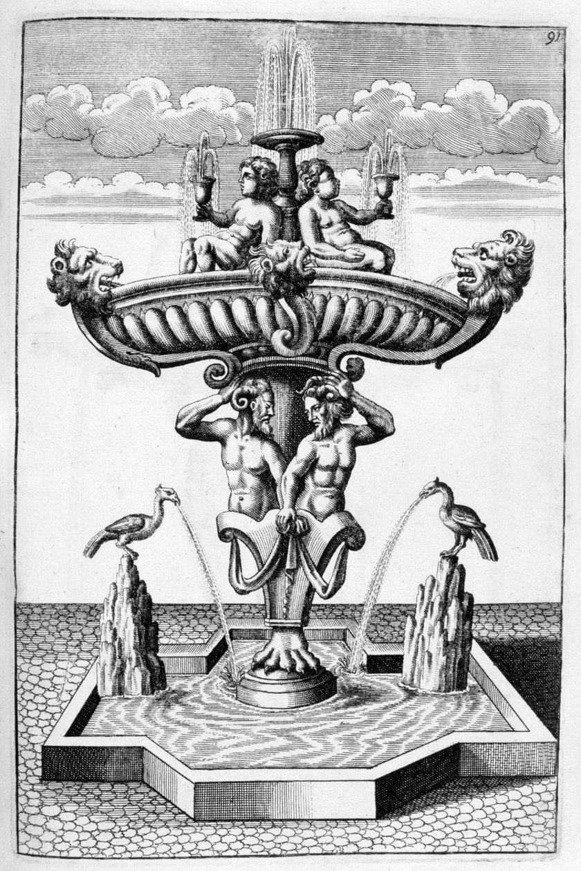 Díszítő szökőkút-terv, 1664 alkotó: Georg Andreas Bockler