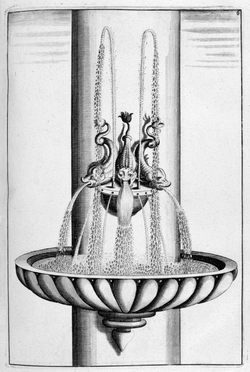 Díszítő szökőkút-terv, 1664 alkotó: Georg Andreas Bockler
