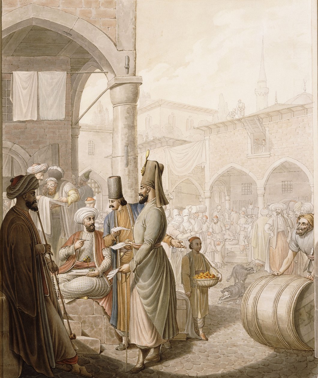 A Bazárban, alkotó: Georg Emanuel Opitz