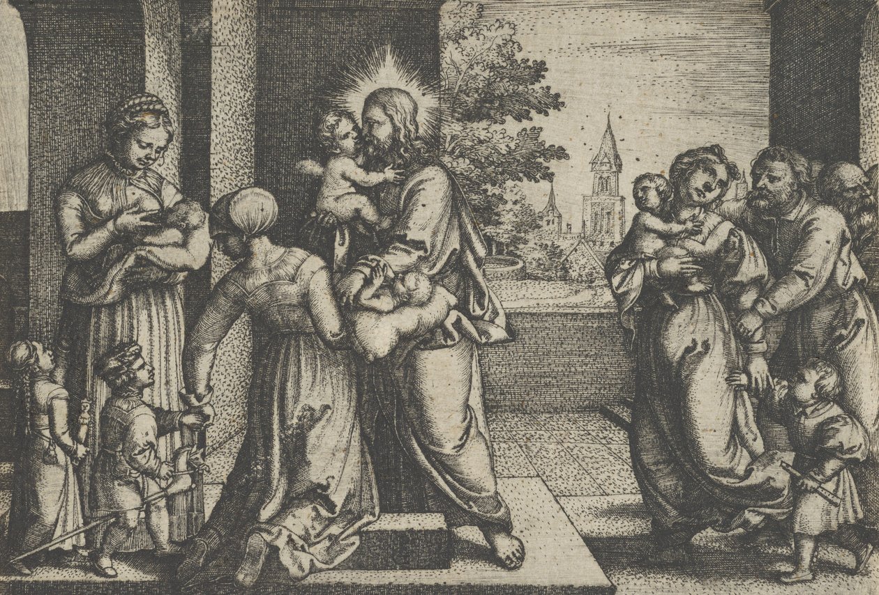 Krisztus és a gyermekek. alkotó: Georg Pencz