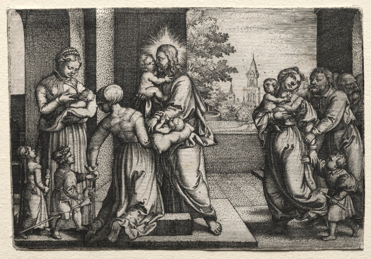 Krisztus kisgyermekekkel, c. 1548. alkotó: Georg Pencz