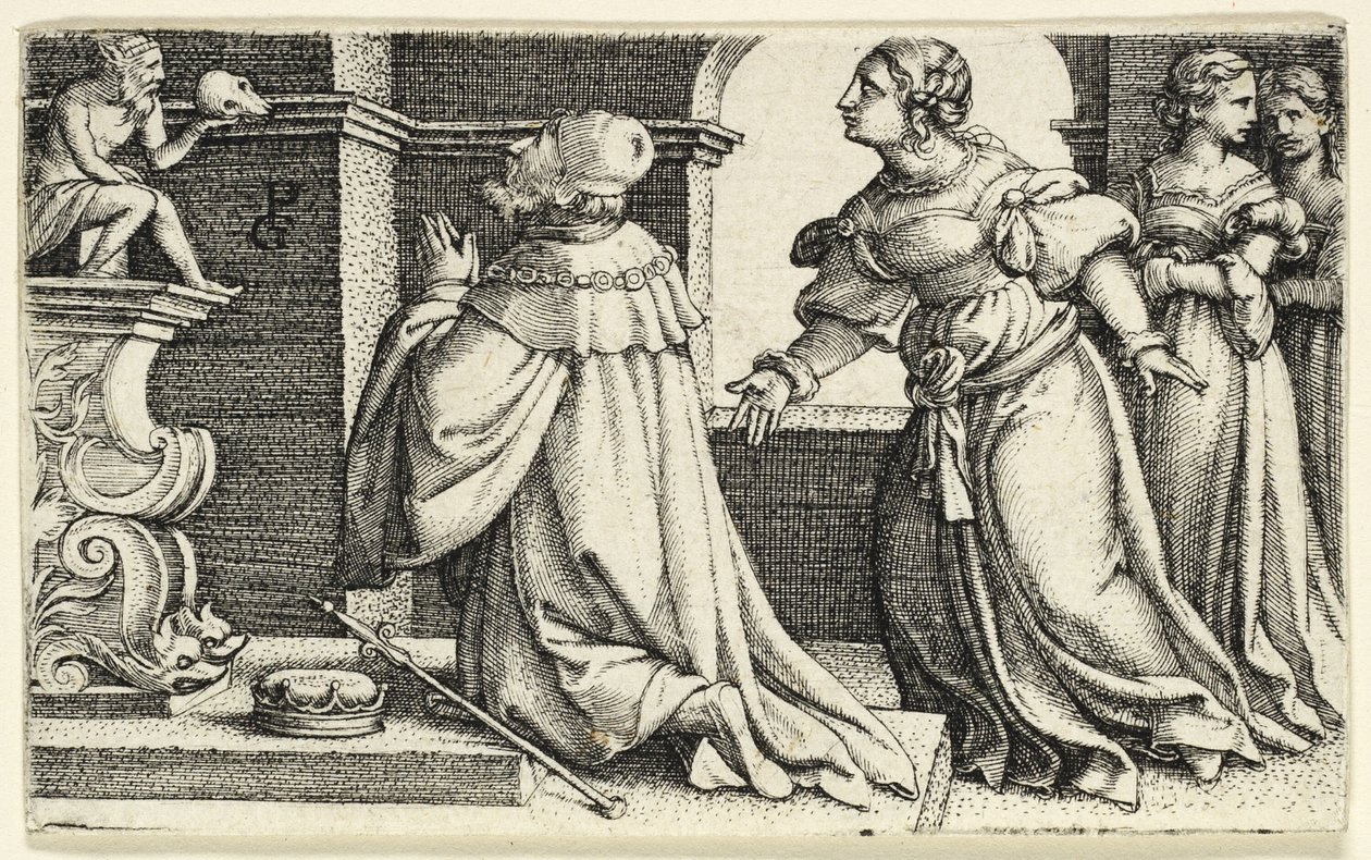 Salamon a bálványt imádja, Moloch alkotó: Georg Pencz